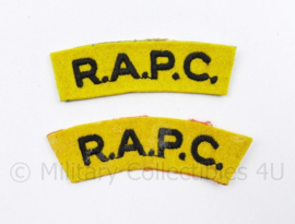 WO2 Brits paar shoulder Titles RAPC Royal Army Pay Corps - 8,5 x 2,5 cm - origineel