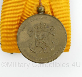 Defensie Koninklijke Marine trouwe dienst medaille in bronze  Wilhelmina - 5,5  x 4 cm - origineel