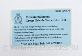 KLU Luchtmacht GGW Groep Geleide Wapens de Peel belkaart - 8,5 x 5 cm - origineel