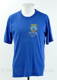 Korps Mariniers T-shirt met korte mouw - open dag marinierskazerne Savaneta Aruba 2010 - blauw - maat Medium - gedragen - origineel