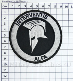 Nederlandse Politie "Interventie Alfa" embleem - met klittenband - diameter 9 cm