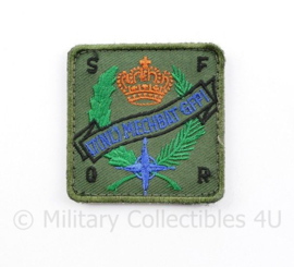 Defensie  borst embleem SFOR  IT NL Mechbat GFPI Garderegiment Fuseliers Prinses Irene - met klittenband - 5 x 5 cm - origineel