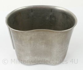 US Army RVS veldfles beker - ongestempeld - 13 x 10 x 8½ cm - origineel