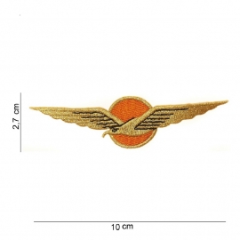 KLU Luchtmacht wing  vlieger brevet - stof - 10 x 2,7 cm.