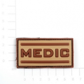 Embleem 3D PVC Medic - klittenband - 5 x 2,5 cm - desert