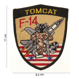 Embleem stof F14 Tomcat - 11 x 9,2 cm.
