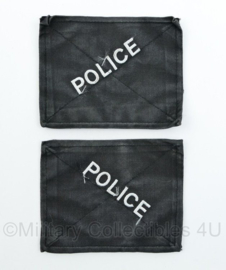 Britse Police klittenbank afdekking patches PAAR - met POLICE tekst - 10 x 13 cm - origineel