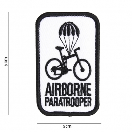 Airborne paratrooper embleem - stof - WIT - 8 x 5 cm
