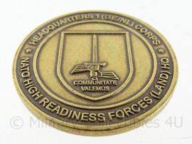 1 (Ge/NL) Corps Communitate Valemus Duits-Nederlandse Korps munt coin Operatie Peregrine Sword 2012 - origineel