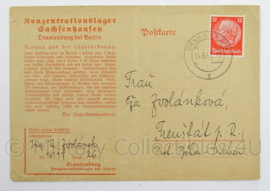 WO2 Duitse postkarte 1941 - konzentrationslager Sachsenhausen Oranienburg bei Berlin - origineel