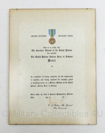 United Nations Interin Force Lebanon Medaille oorkonde 1979 - 40 x 30 x 0,5 cm - origineel