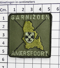 KL Nederlandse leger Garnizoen Amersfoort borstembleem - met klittenband - afmeting 5 x 5 cm - origineel