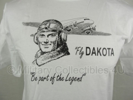 T shirt - Piloot met dakota - 100% katoen - witte uitvoering