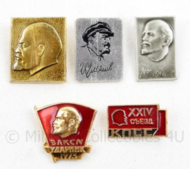 Russische USSR spelden set met Lenin - set van 5 stuks - origineel