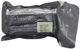 US Army 4 inch Trauma Wound Dressing Hemmorhage Control Bandage Snelverband Klein Made in Israel - t.h.t. 8-2023 - origineel