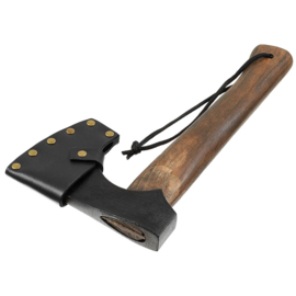 Viking style bijl met lederen schede
