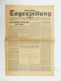 WO2 Duitse krant Frankische Tageszeitung nr. 45 23 februari 1944 - 47 x 32 cm - origineel