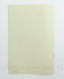 Staf Bevelhebber Nederlandsche Strijdkrachten Instructieboekje Oefeningsaanwijzing No 3 uit 16 mei 1945 - afmeting 15 x 23 cm - origineel