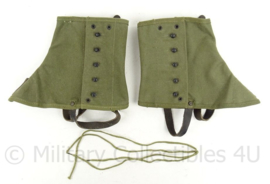 US Gaiters Olive Drab groen - US Tweedie kort Mountain troop model - maat MEDIUM - Ongebruikt - origineel