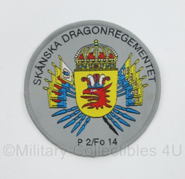 Zweedse leger  Armoured Regiment Scanian Dragoon Regiment embleem - diameter 8 cm -  origineel