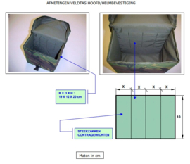 KL Nederlandse leger zeldzame veldtas helmbevestiging  voor nachtkijker - woodland - 12 x 20 x 20 cm - origineel