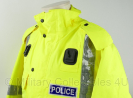 Britse politie regenjas MET warme voering - geel reflecterend - Small of Large  - origineel