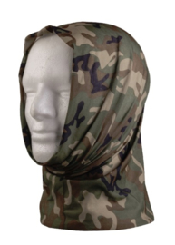 Multifunctioneel hoofddeksel - muts, balaclava, sjaal, hoofdband etc. - Woodland camo