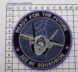 KLu Koninklijke Luchtmacht 322 RF Squadron "ready for the future" -  met klittenband - diameter 9 cm