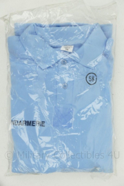 Franse Gendarmerie polo LANGE mouw lichtblauw - maat 58 tm. 62  - nieuw - origineel