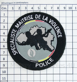 Belgische Politie Specialiste Maitrise de la Violence Police embleem - met klittenband - diameter 9 cm