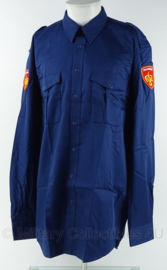 Brandweer kazerne tenue overhemd Kazernehemd LM Heren - huidig model emblemen- lange mouw - nieuw in de verpakking -  fel blauw - maat 41/42 - origineel