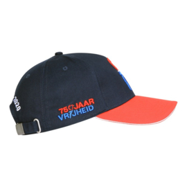 Baseball cap Baseball cap 75 jaar vrijheid - rood/blauw - one size