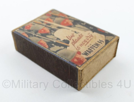 WO2 Duits luciferdoosje van echt hout - Uw Plaats is nog Vrij in de Waffen SS - 6 x 4 cm