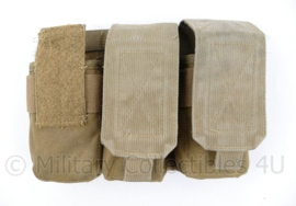 US Army en Defensie Warrior Assault triple magazin pouch MOLLE coyote - 23 x 5 x 17 cm - mist 1 klep -  origineel