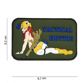 Embleem 3D PVC PVC - met klittenband - Tactical Hottie - groen - 9,7 x 6,2  cm