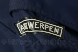 Belgische Politie Antwerpen regenmantel overjas donkerblauw - maat 50 - gedragen - origineel