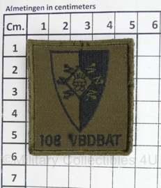 Defensie 108 VBDBAT 108 Signal Battalion/Verbindingsbataljon borstembleem - met klittenband - 5 x 5 cm - origineel
