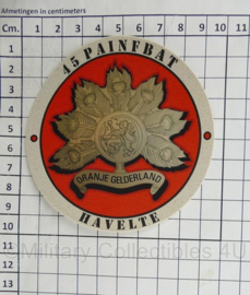 KL Nederlandse leger 45 PAINFBAT Havelte Oranje Gelderland sticker - diameter 9,5 cm - origineel