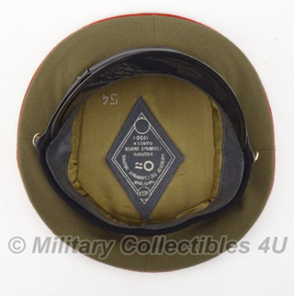 Russische leger platte pet bruin/blauw met rode bies - met insigne - maat 54, 55 cm. - origineel