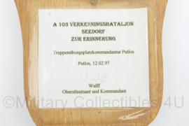 Bundeswehr / Defensie 103 verkenningsbataljon Seedorf wandbord Truppenubungsplatz Putlos - 15 x 2 x 20 cm - origineel