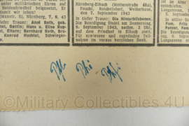 WO2 Duitse krant Tageszeitung nr. 210 8 september 1943 - 47 x 32 cm - origineel