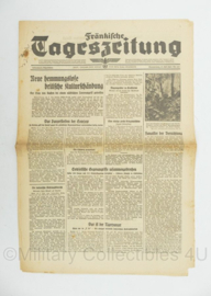 WO2 Duitse krant Frankische Tageszeitung nr. 163 15 juli 1943 - 47 x 32 cm - origineel