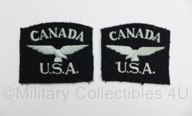 WW2 Canada RCAF US Canadian USA Shoulder Title Patch Uncut Insignia Pair - 8 x 7 cm - origineel