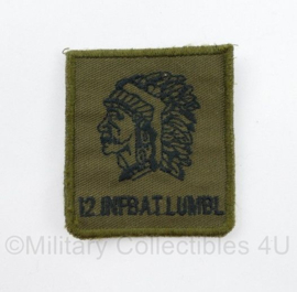 Defensie 12 INFBAT-LUMBL 12 Infanteriebataljon Luchtmobiel borstembleem - met klittenband - 5 x 5 cm - origineel