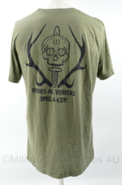 Defensie Stoottroepen Fides AC Veritas 3PEL A-COY t-shirt groen - maat Large - gedragen - origineel