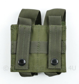 Defensie en Korps Mariniers en US Army groene Molle pouch double magazin Pistol - 14,5 x 11,5 x 4 cm - nieuw - origineel