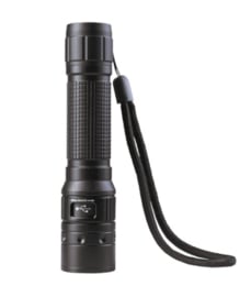 Oplaadbare Tactical MT1R zaklamp staaflamp in opbergtas - zwart - lengte 13,7 cm - nieuw gemaakt
