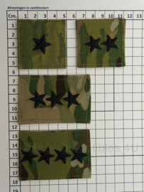 US Army multicamo GENERAL rangemblemen met klittenband - voor op de borst - verschillende rangen
