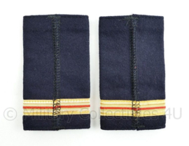 Nederlandse Brandweer donkerblauw wollig epauletten - hoge rang adjunct hoofdbrandmeester 1e klasse - paar - 5,5 x 10 cm - origineel