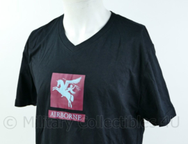 T shirt zwart - met opdruk Pegasus Airborne British Parachute Regiment - maat Large of XL